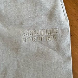 Essentials FOG Sweatpants - Logo Appliquéd - Light Smoke Grey - Size M